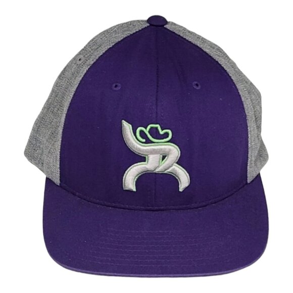 Get Your Hooey Snapback Hat Embroidered Cowboy Logo Gray & Purple - Picture 1 of 9